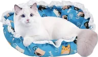 Legowiska dla psów - Springos Legowisko dla psa i kota okrągłe śr. 73 cm pluszowe posłanie ze ściągaczem niebieskie UNIWERSALNY - miniaturka - grafika 1