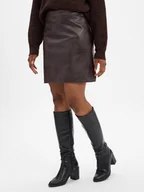 Spódnice - JOOP! Damska spódnica ze sztucznej skóry - Saron Kobiety Sztuczna skóra brązowy wypukły wzór tkaniny, 38 - miniaturka - grafika 1