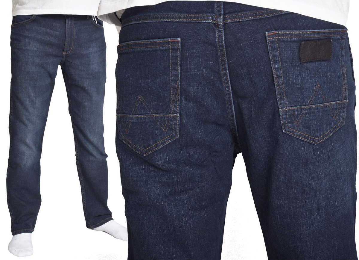 WRANGLER Spodnie JEANS GREENSBORO 803 W32 L32 granatowy