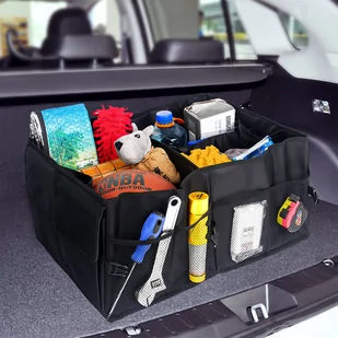 Organizer samochodowy torba do bagażnika auta kufer XXL 6 kieszeni na telefon książkę napoje chusteczki Czarny - Części i akcesoria do laptopów - miniaturka - grafika 3