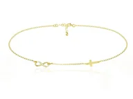 Biżuteria religijna - Srebrny naszyjnik z infinity i krzyżykiem - 2MR 24k złocenie - miniaturka - grafika 1