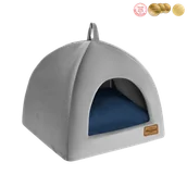 Legowiska dla psów - Budka Welurove szara - miniaturka - grafika 1