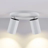 Lampy sufitowe - Deko-Light Reflektor sufitowy CAN TILT, biały, Ø 20 cm, 2-punktowy, metal, GU10 możliwość ściemniania, biały / opal, salon / jadalnia, aluminium - miniaturka - grafika 1