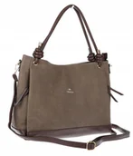 Torebki damskie - Torebka Damska Shopperka Worek Pojemna A4 Modna Torba CH3312 Czekoladowa - miniaturka - grafika 1