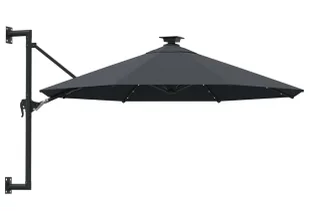 Okrągły parasol ścienny z oświetleniem LED antracyt - Waren - Parasole ogrodowe - miniaturka - grafika 1