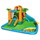 Place zabaw - HAPPYHOP HAPPYHOP DMUCHANIEC PARK WODNY ZJEŻDŻALNIA Z BASENEM SŁONECZNA OAZA 9264 HH9264 - miniaturka - grafika 1