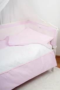 Pościel 3 el. 100x135 z ochraniaczem Twinkle Star biała + różowa BabyMatex - Pościel dla dzieci - miniaturka - grafika 1