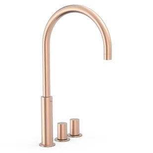 Bateria umywalkowa nablatowa 3-otworowa Tres Study różowe złoto mat 06110502OPM - Baterie umywalkowe - miniaturka - grafika 1