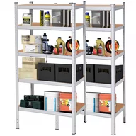 Regały - Regały metalowe magazynowe 2 szt. 150x75x35 cm 625 kg 5 półek do garażu, piwnicy - miniaturka - grafika 1