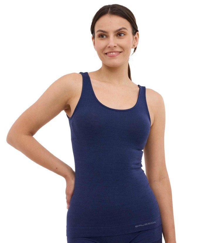 Koszulka damska bez rękawów z wełną Brubeck COMFORT MERINO