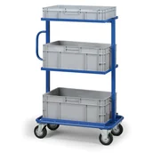 Wózki magazynowe - B2B Partner Wózki do skrzynek bez dna s euro boksami, 3 piętra 101628 - miniaturka - grafika 1