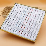 Kolczyki - TEMU Zestaw 108 Par Dużych i Małych Kolczyków z Plastikowymi Cyrkoniami - miniaturka - grafika 1