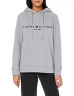 Bluzy damskie - Tommy Hilfiger Damska bluza z kapturem Regular Hilfiger, jasnoszary (Light Grey Heather), XXS - miniaturka - grafika 1