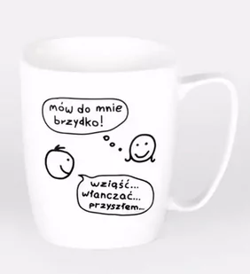 Kubek ceramiczny biały Mów do mnie brzydko - Kubki - miniaturka - grafika 1