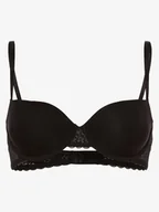 Biustonosze - Calvin Klein - Damski biustonosz z fiszbinami wyściełany, czarny - miniaturka - grafika 1