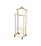 Pudła i pojemniki do przechowywania - Compactor Organizacja garderoby - Wieszak na ubrania 97x33x29 cm, na kółkach, jasne drewno RAN7876 - miniaturka - grafika 1