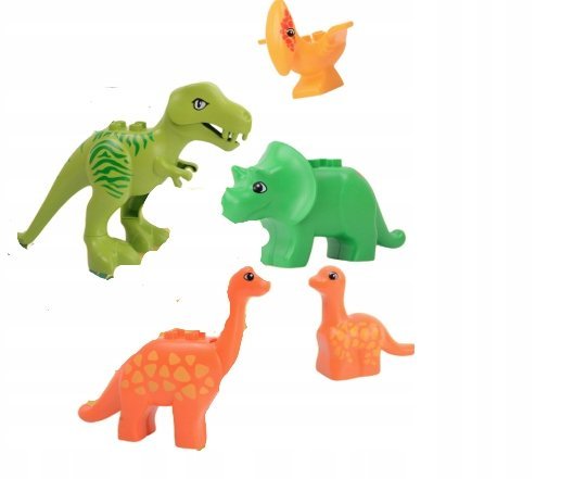 KOMPATYBILNE KLOCKI ZESTAW FIGUREK ZWIERZĄT DINOZAURY DINO 5 SZT