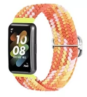 Akcesoria do smartwatchy - Opaska pasek bransoletka NYLON LOOP Huawei Band 8 / Band 9 pomarańczowa - miniaturka - grafika 1