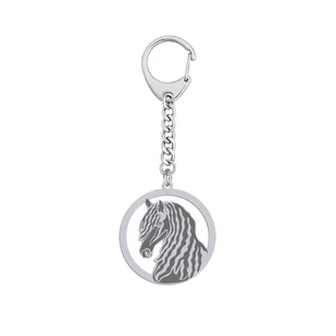 Brelok Koń Fryzyjski srebro GRAWER - MEJK Jewellery - Breloki - miniaturka - grafika 1