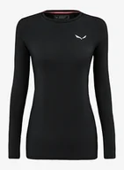Bluzy sportowe damskie - Bluza termoaktywna damska Salewa Cristallo Warm Amr L/S Tee - black out - miniaturka - grafika 1