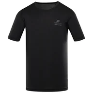 Koszulki sportowe męskie - Koszulka męska Alpine Pro Basik Rozmiar: M / Kolor: szary/czarny - miniaturka - grafika 1