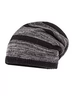 Czapki damskie - maximo Chłopięca czapka Beanie, Middle, w paski, Wielokolorowy (czarny/szary 4658), 51-53 - miniaturka - grafika 1