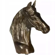 Figurki dekoracyjne - FIGURKA KOŃ GŁOWA KONIA ZŁOTA ALUMINIOWA dekoracyjna do domu salonu 21cm - miniaturka - grafika 1