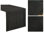 Obrusy i serwetki - Bieżnik / Obrus Na Stół 40X140 Mereżka Czarny - miniaturka - grafika 1