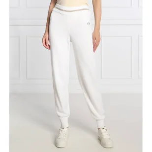 Armani Exchange Spodnie dzianinowe | Regular Fit | z dodatkiem wełny - Spodnie damskie - miniaturka - grafika 1