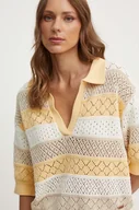 Swetry damskie - Pepe Jeans sweter bawełniany INGRID kolor beżowy lekki PL702168 - miniaturka - grafika 1