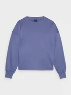 Bluzy sportowe damskie - Damska bluza dresowa nierozpinana bez kaptura 4F 4FWAW24TSWSF1342 - niebieska - miniaturka - grafika 1