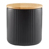 Pojemniki kuchenne - Pojemnik bambusowy z pokrywką Curly czarny 10 cm - miniaturka - grafika 1