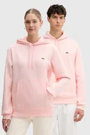 Bluzy męskie - Lacoste bluza kolor różowy z kapturem gładka SH9623 - miniaturka - grafika 1