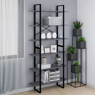 vidaXL Wysoki regał szary 100x30x210 cm lite drewno sosnowe 806564 - Regały - miniaturka - grafika 1