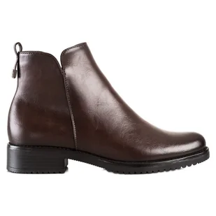 Klasyczne Botki VINCEZA brązowe - Vinceza - Botki damskie - miniaturka - grafika 1