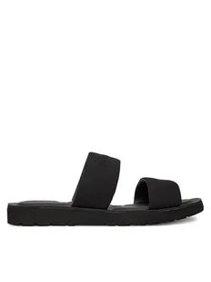 Calvin Klein Klapki Double Strap Cv Logo HM0HM01801 Czarny - Klapki i japonki męskie - miniaturka - grafika 1