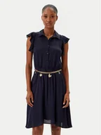 Sukienki - Fracomina Sukienka codzienna FR25SD1011W77401 Granatowy Regular Fit - miniaturka - grafika 1