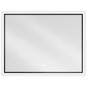 Lustra - Mexen Erma lustro łazienkowe podświetlane 80 x 60 cm, LED 6000K, antypara, czarna rama - miniaturka - grafika 1