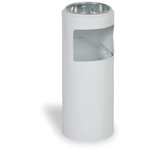 MARS Metalowa popielniczka zewnętrzna, 10 l, biała 6040-bílá,hran.otvor - Wyposażenie miejsc publicznych - miniaturka - grafika 1