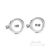 Spinki do mankietów i krawatów - I Love My Car- spinki do mankietów + box - miniaturka - grafika 1