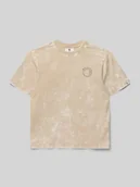 Koszulki dla chłopców - t-shirt z okrągłym dekoltem i detalem z logo - miniaturka - grafika 1