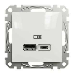 Gniazdo USB biały SEDNA DESIGN SCHNEIDER ELECTRIC - Gniazdka elektryczne - miniaturka - grafika 1