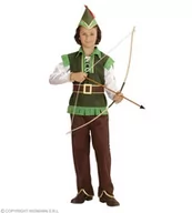 Stroje karnawałowe - WIDMANN Andreas 73018  kostium dziecięcy Robin Hood, górna część, spodnie, kapelusze, sprężyna oraz pasek, 128, brązowy - miniaturka - grafika 1