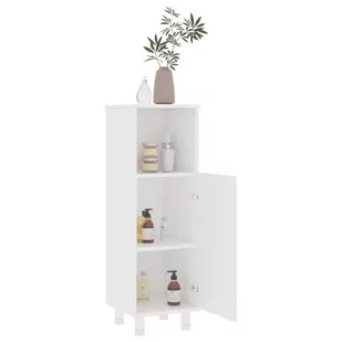 vidaXL Szafka łazienkowa, biała, 30x30x95 cm, materiał drewnopochodny - Szafki łazienkowe - miniaturka - grafika 1