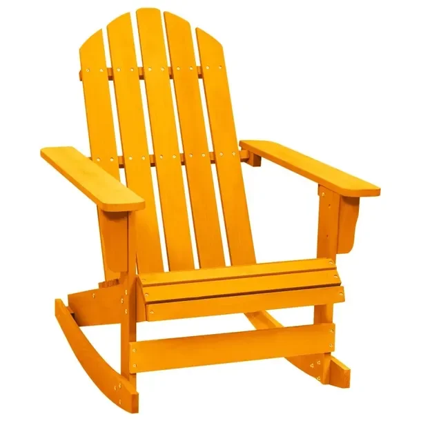 Bujany Fotel Ogrodowy Adirondack z Litego Drewna Jodłowego, Pomarańczowy,