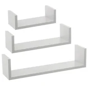 Dekoracje domu - Atmosphera Zestaw półek dekoracyjnych 3 sztuki białe B077ZWFZNV - miniaturka - grafika 1