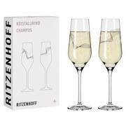 Kieliszki - Zestaw 2 kieliszków do szampana Ritzenhoff Crystal Wind, Romi Bohnenberg #2 - miniaturka - grafika 1
