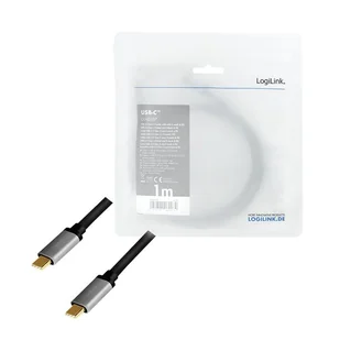 LogiLink USB 3.2 USB-C M/M 1.0 m CUA0107 - Adaptery i przejściówki - miniaturka - grafika 1