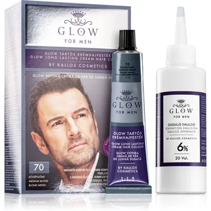 Kallos Glow For Men trwała farba do włosów dla mężczyzn odcień 70 Medium Blond 100 ml - Farby do włosów i szampony koloryzujące - miniaturka - grafika 1