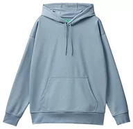 Bluzy męskie - United Colors of Benetton Męska bluza z kapturem C/CAPP. M/L 3xdbu200R, jasnoniebieska 09a, S, jasnoniebieski 09a, S - miniaturka - grafika 1